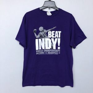 Gildan Ravens Beat Indy Championships Unitas 19 T-Shirt Top Size Large B188 -18C